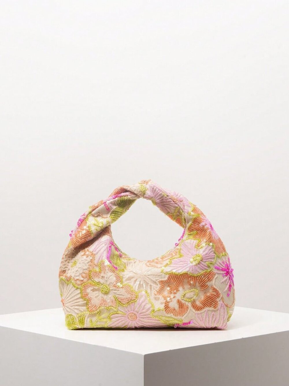 Multicolor Casual Women's Shiny Colorful Pleated Handbag